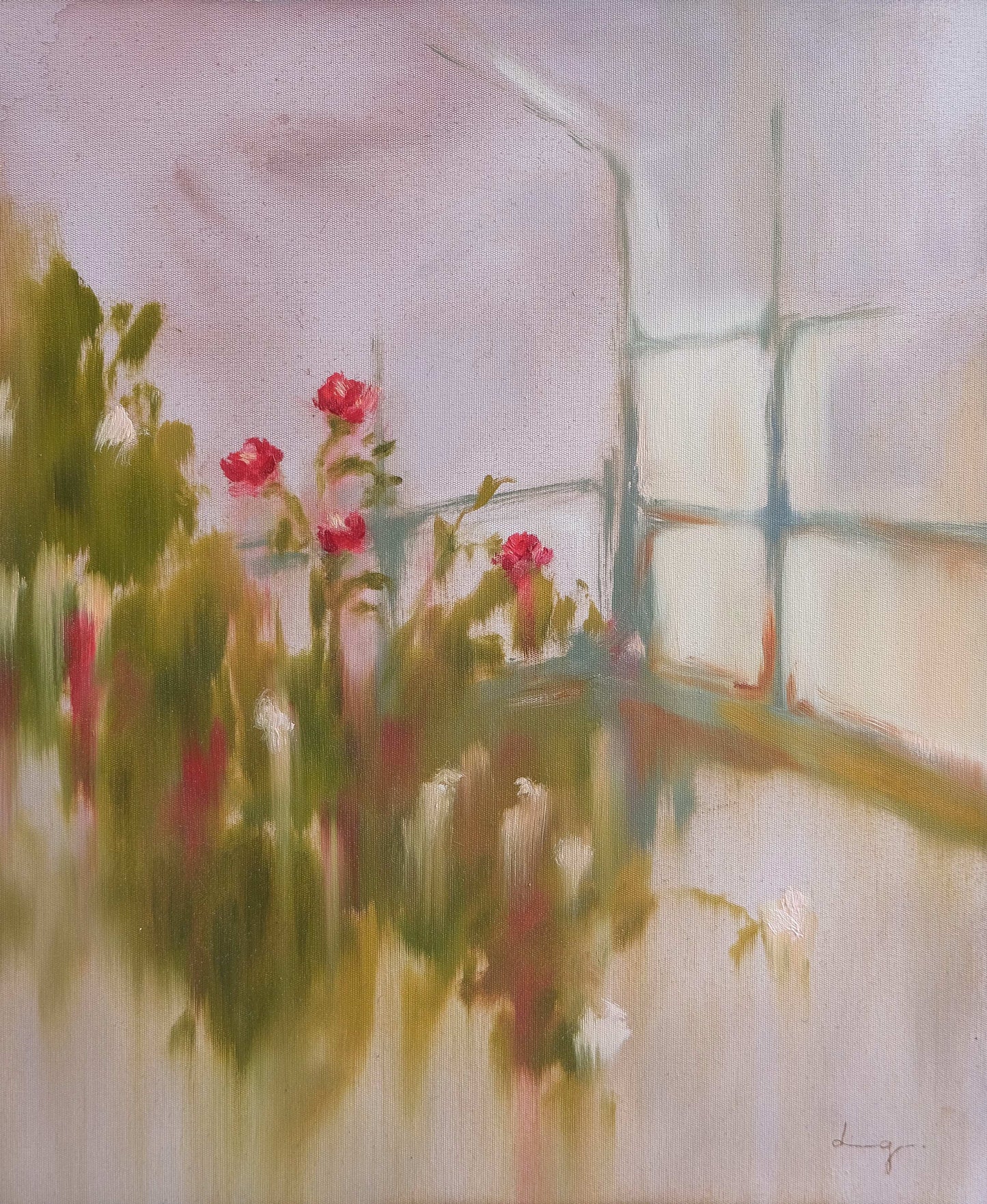 held in dusk light